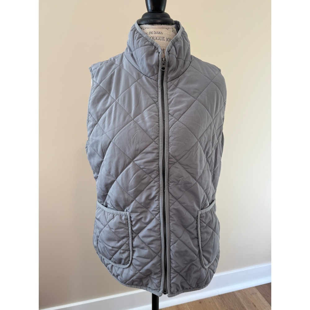 Market & Spruce Women's Gray‎ Quilted Vest Size XL